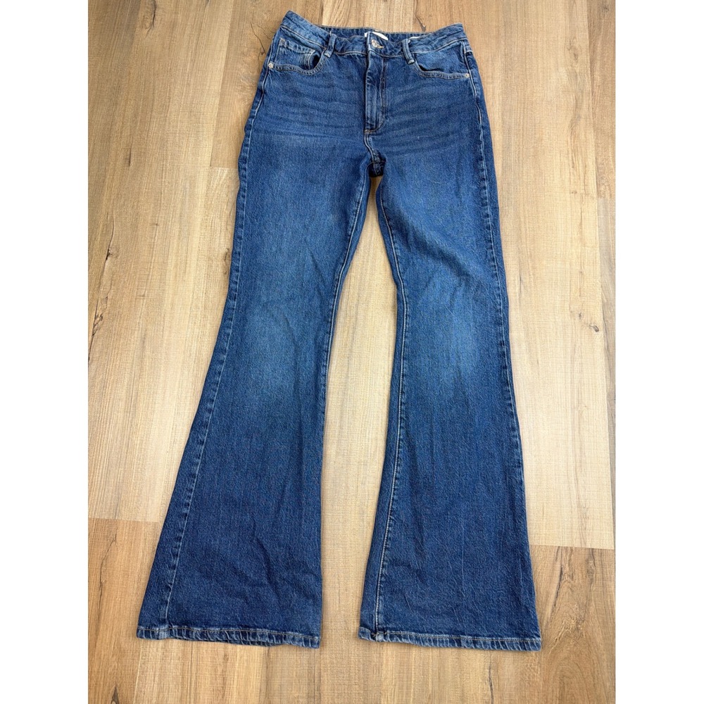 Forever 21 High Rise Flare Jeans Womens 29 Blue Denim Stretch Bell Bottoms
